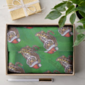 緑のトラのクリスマス 薄葉紙 (ギフト)