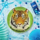 緑のトラの紙皿 ペーパープレート (パーティー)