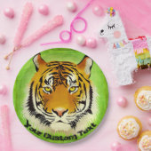 緑のトラの紙皿 ペーパープレート (パーティー)