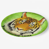 緑のトラの紙皿 ペーパープレート (アングル)