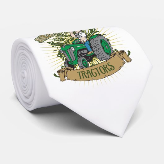 緑のトラクターが付いているまだ演劇 ネクタイ (ロール)