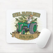 緑のトラクターが付いているまだ演劇 マウスパッド (マウス)