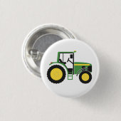 緑のトラクターのバッジ 缶バッジ (正面&裏面)