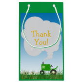緑のトラクターのパーティーのバッグ スモールペーパーバッグ (裏面)