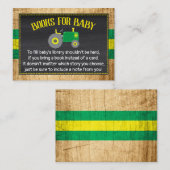 緑のトラクター赤ちゃんシャワーが本をもたらす エンクロージャーカード (正面/裏面)