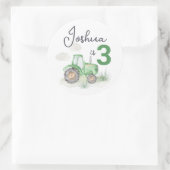 緑のトラクパーソナライズされたトラクタのシール ラウンドシール (バッグ)