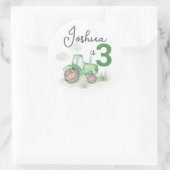 緑のトラクパーソナライズされたトラクタのシール ラウンドシール (バッグ)