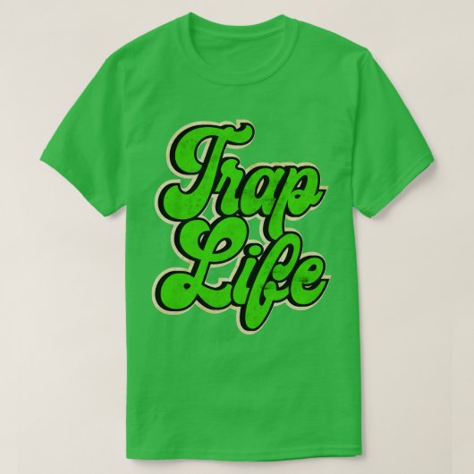 緑のトラップ音楽トラップライフ Tシャツ (デザイン正面)