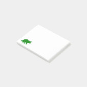 緑のトリケラトプスの恐竜のシルエット ポストイット (アングル)