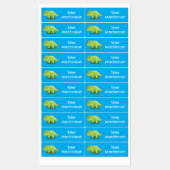 緑のトリケラトプス恐竜の漫画パーソナライズされた ラベル (シート)