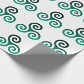 緑のトリスケレ記号 ラッピングペーパー (角)