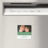 緑のトリプルストライプ写真Date Magnetを保存 マグネット (インサイチュ (食洗機))