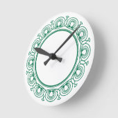 緑のトリム ラウンド壁時計 (傾斜)