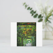 緑のトレリスにオレンジと黄色のレモン ポストカード (スタンド正面)