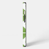 緑のトレンディー三角形パターン iPhoneケース (左側面)