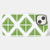 緑のトレンディー三角形パターン iPhoneケース (裏面横)