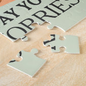 緑のトロピカルおもしろいランドリールームサイン ジグソーパズル (側面)