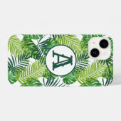 緑のトロピカルト葉モグラム iPhoneケース (裏面横)