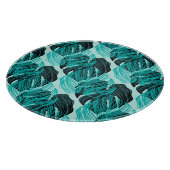 緑のトロピカルパーム葉のデザイン。 カッティングボード (角)