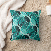 緑のトロピカルパーム葉のデザイン。 クッション (ブランケット)