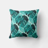 緑のトロピカルパーム葉のデザイン。 クッション (裏面)