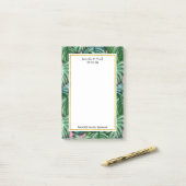 緑のトロピカル葉の葉のカスタムウェディング ポストイット (デスク上)