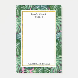 緑のトロピカル葉の葉のカスタムウェディング ポストイット