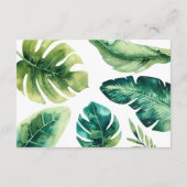 緑のトロピッ葉クホワイトリッ結婚チシック詳細 エンクロージャーカード (裏面)