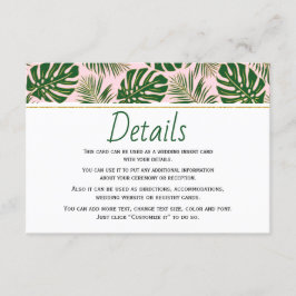緑のトロピッ離れクスピ結婚ンクの挿入カード エンクロージャーカード