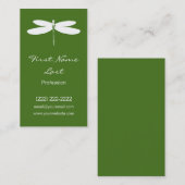 緑のトンボの名刺|のドラゴンのはえのロゴ 名刺 (正面/裏面)