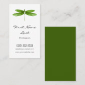 緑のトンボの名刺|のドラゴンのはえカード 名刺 (正面/裏面)