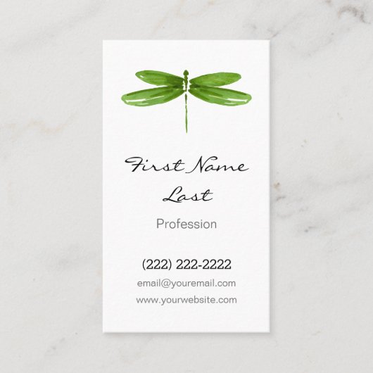 緑のトンボの名刺|のドラゴンのはえカード 名刺 (正面)