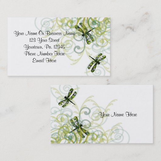 緑のトンボの名刺 名刺 (正面/裏面)