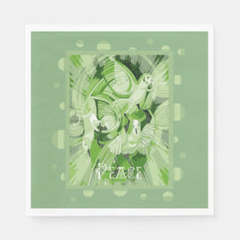 緑のトーンでケルト平和文字で鳩 スタンダードランチョンナプキン