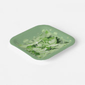 緑のトーンでケルト平和文字で鳩 ペーパープレート (傾斜あり)