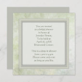 緑のトーンのブライダルシャワー招待水色 招待状 (正面/裏面)