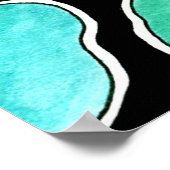 緑のトーンの冬の木 ポスター (角)