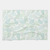 緑のトーン熱帯のプラムの離れパターン敷物 キッチンタオル (横)