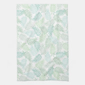 緑のトーン熱帯のプラムの離れパターン敷物 キッチンタオル (縦)