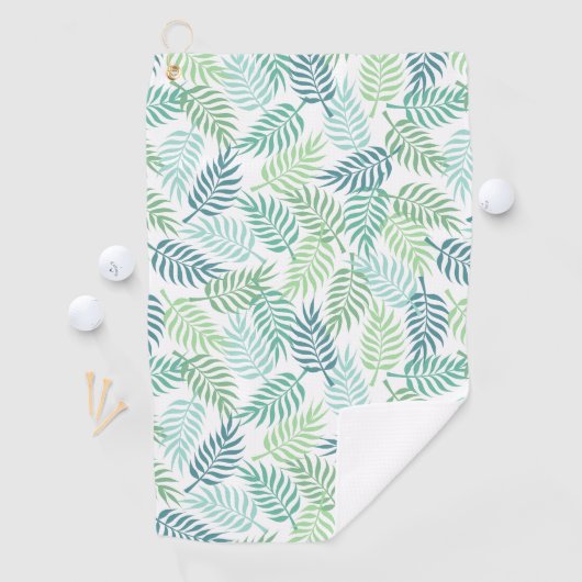 緑のトーン熱帯のプラムの離れパターン敷物 ゴルフタオル (インサイチュ)