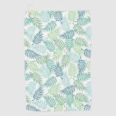 緑のトーン熱帯のプラムの離れパターン敷物 ゴルフタオル (正面)