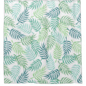 緑のトーン熱帯のプラムの離れパターン敷物 シャワーカーテン (正面)