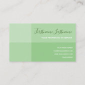 緑のトーン長方形の緑のライム書 名刺 (裏面)
