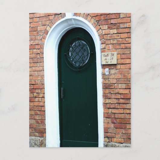 緑のドアのはがき ポストカード (正面)