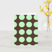 緑のドット空白のグリーティングカード カード (黄色い花)