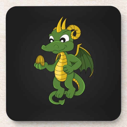 緑のドラゴンの漫画コースター コースター (正面)