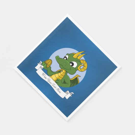緑のドラゴンの漫画 スタンダードランチョンナプキン (角)