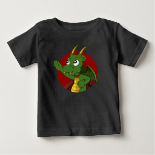 緑のドラゴンの漫画 ベビーTシャツ