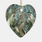 緑のドラゴンフェイクステンドグラス セラミックオーナメント (右)