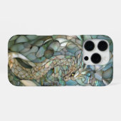 緑のドラゴンフェイクステンドグラス iPhoneケース (裏面横)